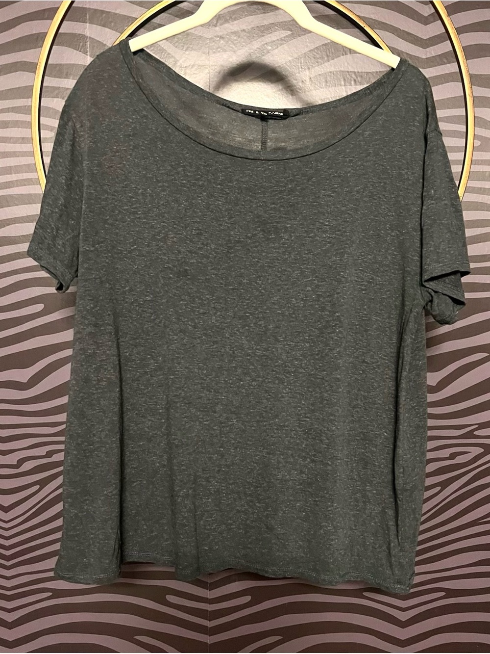 Rag & Bone Gray Short Sleeve Scoop Neck Tee